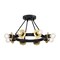 Designers Fountain Harmoni 16 in. 8-Light Matte Black Industrial Semi Flush Mount with Brushed Gold Accents D313C-SF-MB - alternate 6